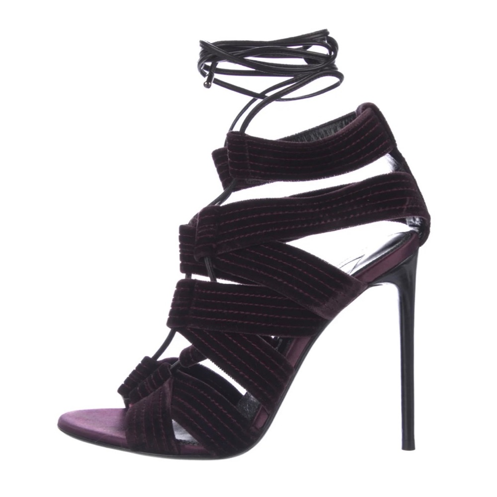 Tom Ford - Women - Purple VELVET Gladiator Sandal Heels